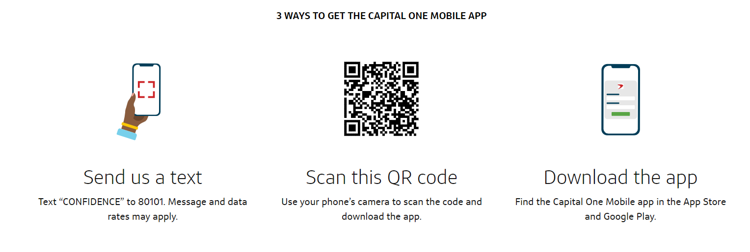 screenshot of 3 WAYS TO GET THE CAPITAL ONE MOBILE APP
